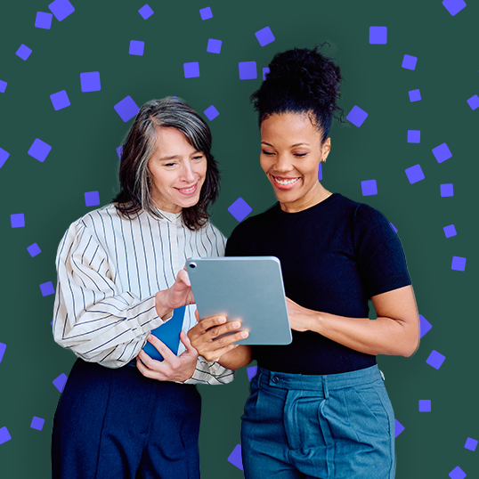 two women discussing