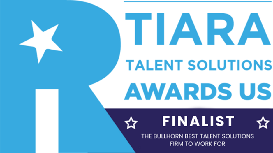 TIARA Talent Solutions Awards US finalist badge for Bullhorn Best Talent Solutions Firm to Work For.
