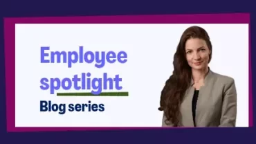 Iulia dragus next to the title: Employee Spotlight 