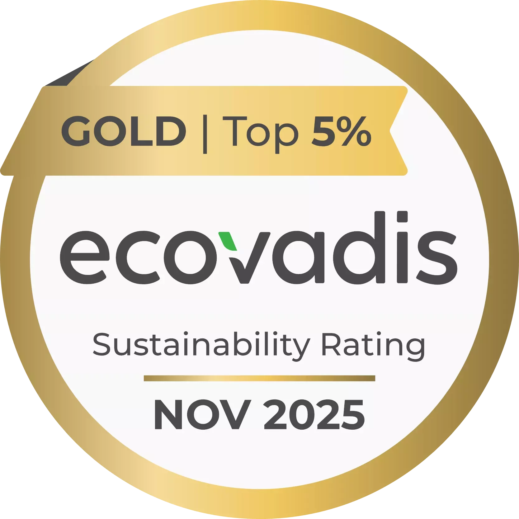EcoVadis Gold Sustainability Rating GOLD